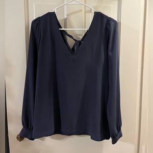 LOFT Navy Blue Blouse | XS